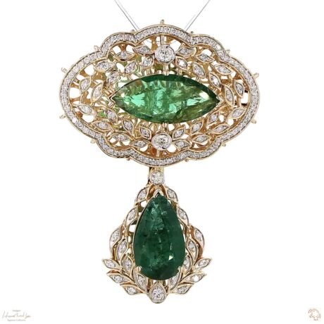 Emerald Duo Brooch