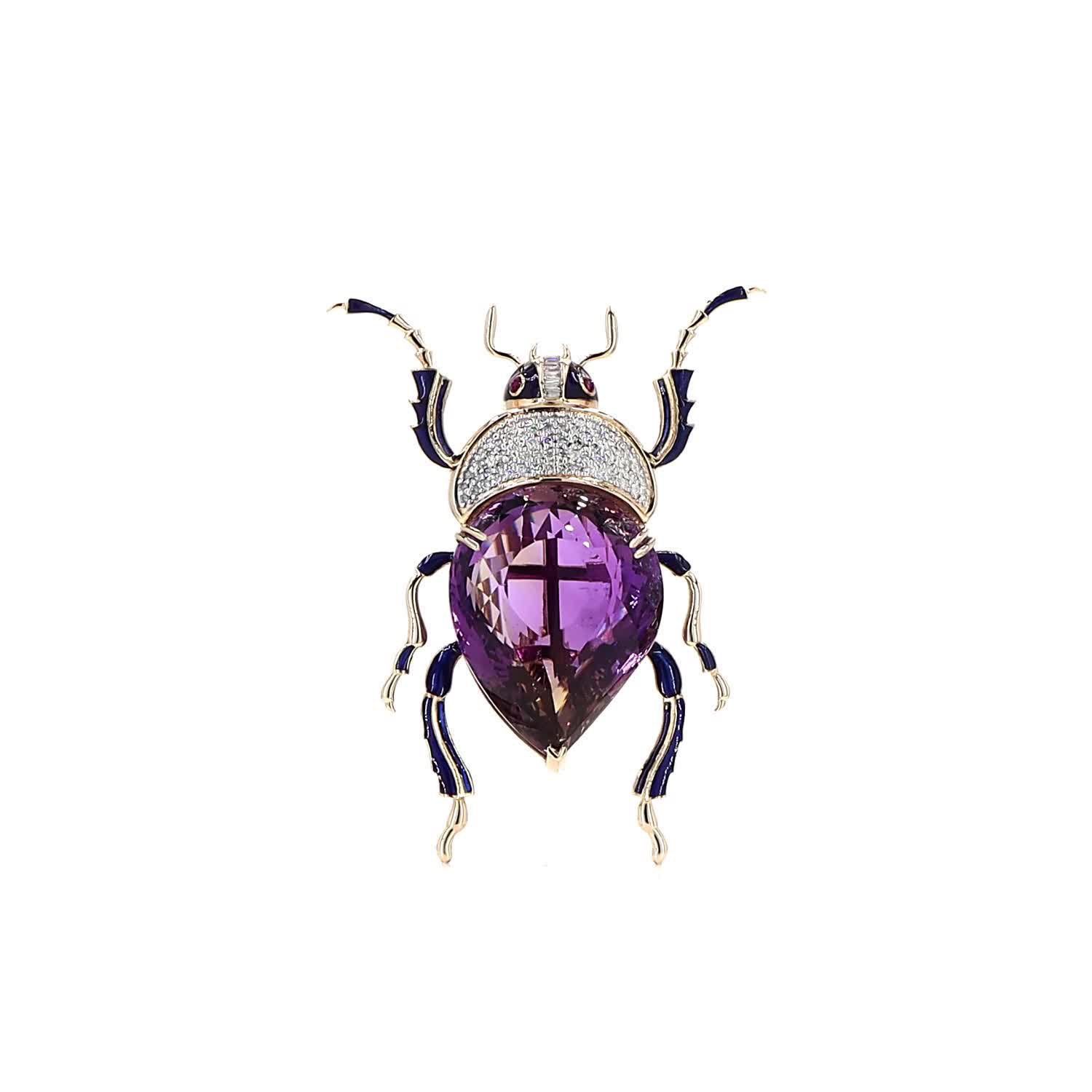Ametrine Beetle Brooch - Image 2