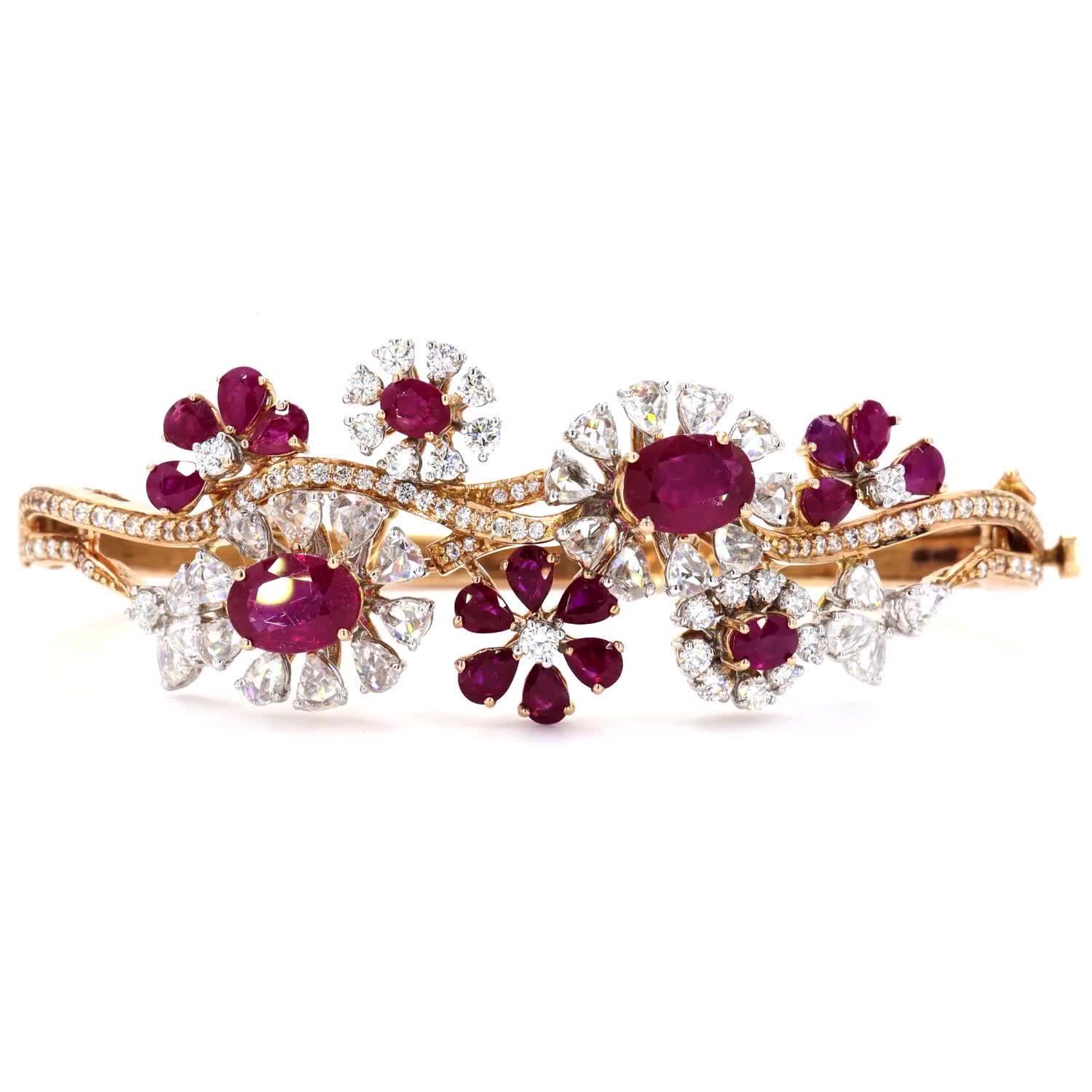 Burmese Ruby & Rose-cut Bracelet