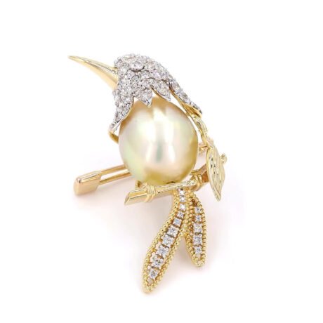Golden South Sea Bird Brooch