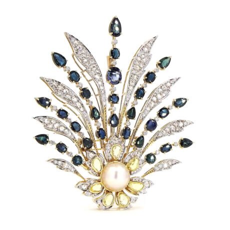 Royal Blue Sapphire Brooch