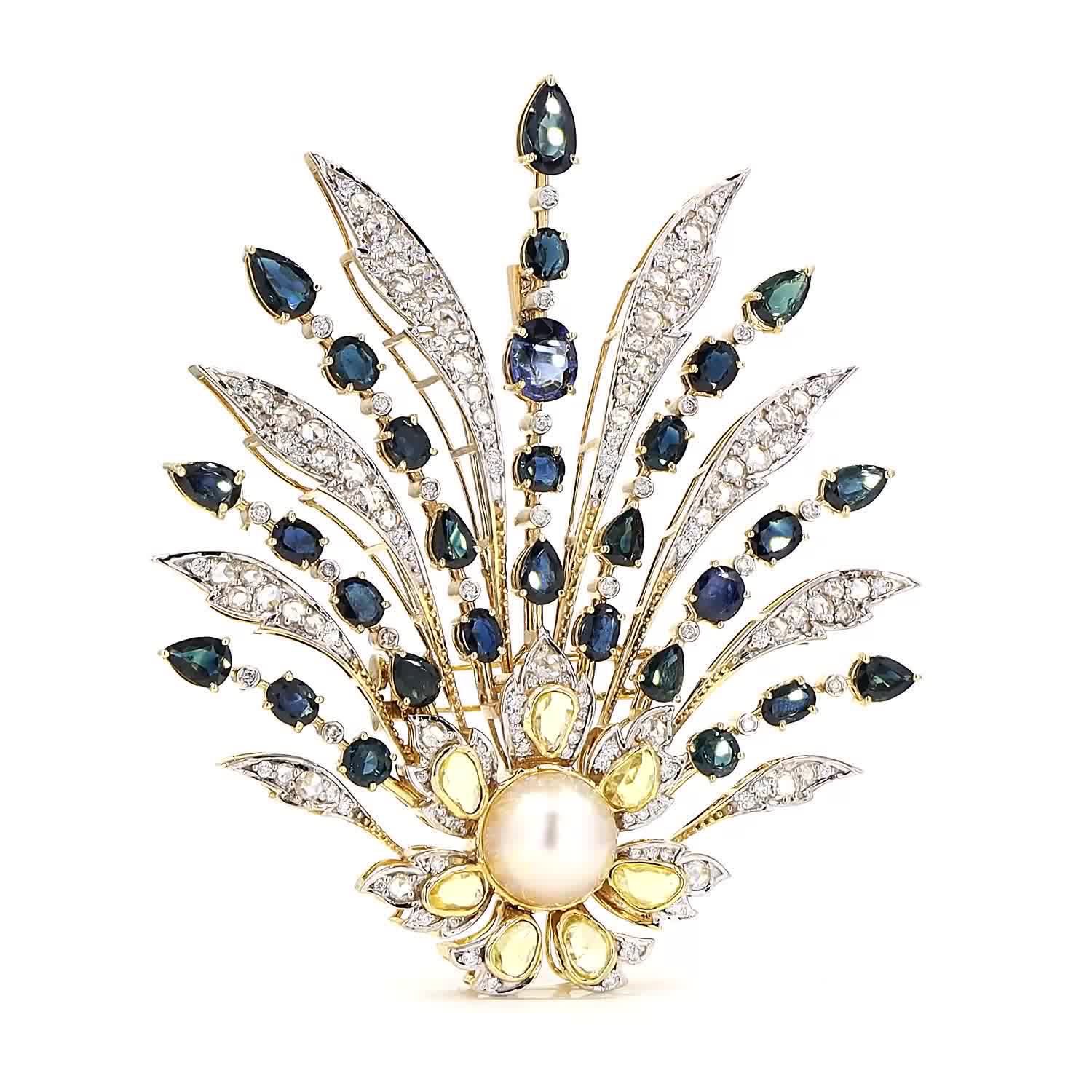 Royal Blue Sapphire Brooch
